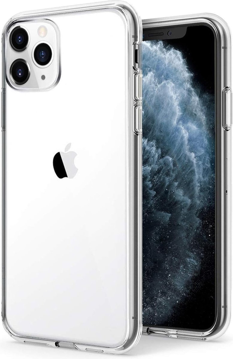 Nuvex Telefoonhoesje Doorzichtig Geschikt voor iPhone 11 pro max Hoesje Transparant En Screenprotector Beschermglas