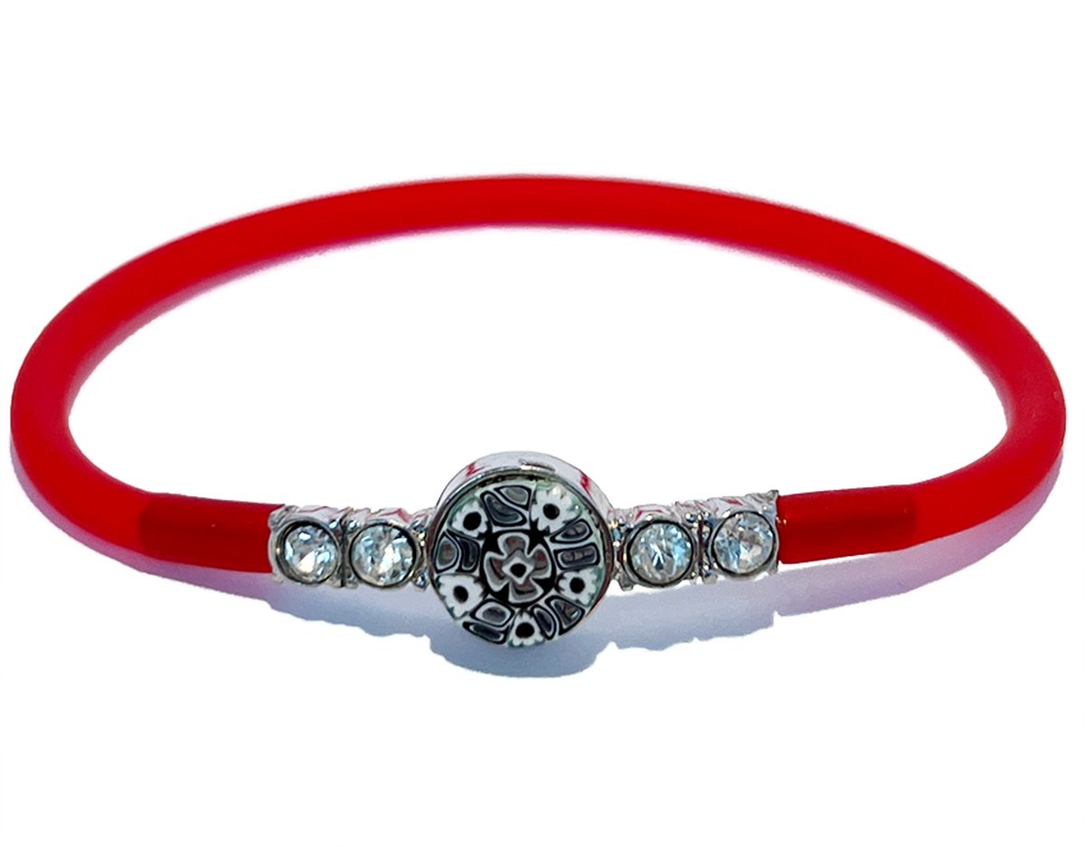 Corte Murrina - Armband - Murano glas - Matera – 21cm – Rood - Exclusief bij Bella Murano