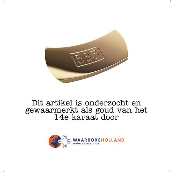 Gouden ring met "585" gravure, gekeurd als 14 karaat goud.