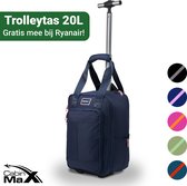 CabinMax Narvik Wheel Bag - Ryanair Travel Bag on Roues - Bagage à main 20L - 40x20x25cm - Blauw