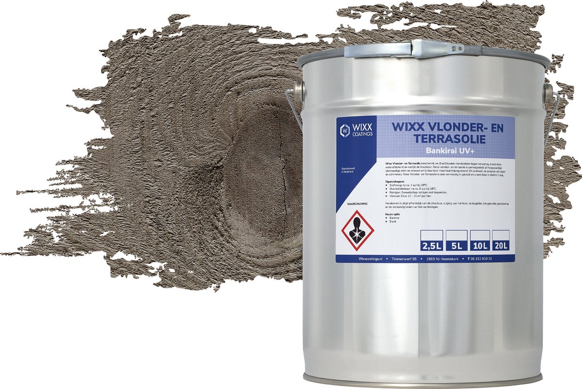 Wixx Vlonder en Terrasolie UV+ - 1L - Grijs