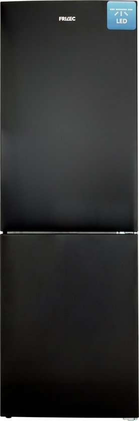 Frilec BONN328-040BB koelvriescombinatie 219L zwart, energielabel B, touchscreen, LED, flessenrek, supervriesfunctie