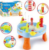 Playos® - Watertafel - Visspel - met 24 accessoires - Blauw / Oranje - Licht en Geluid - Waterspeelgoed - Activiteitentafel - Speeltafel - Vissen - Montessori Speelgoed -