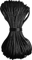 Fako Bijoux® - Satijnkoord - Satijn Hobbykoord - Sieraden Maken Koord - Glanzend - Rond - 2mm - 20 Meter - Zwart