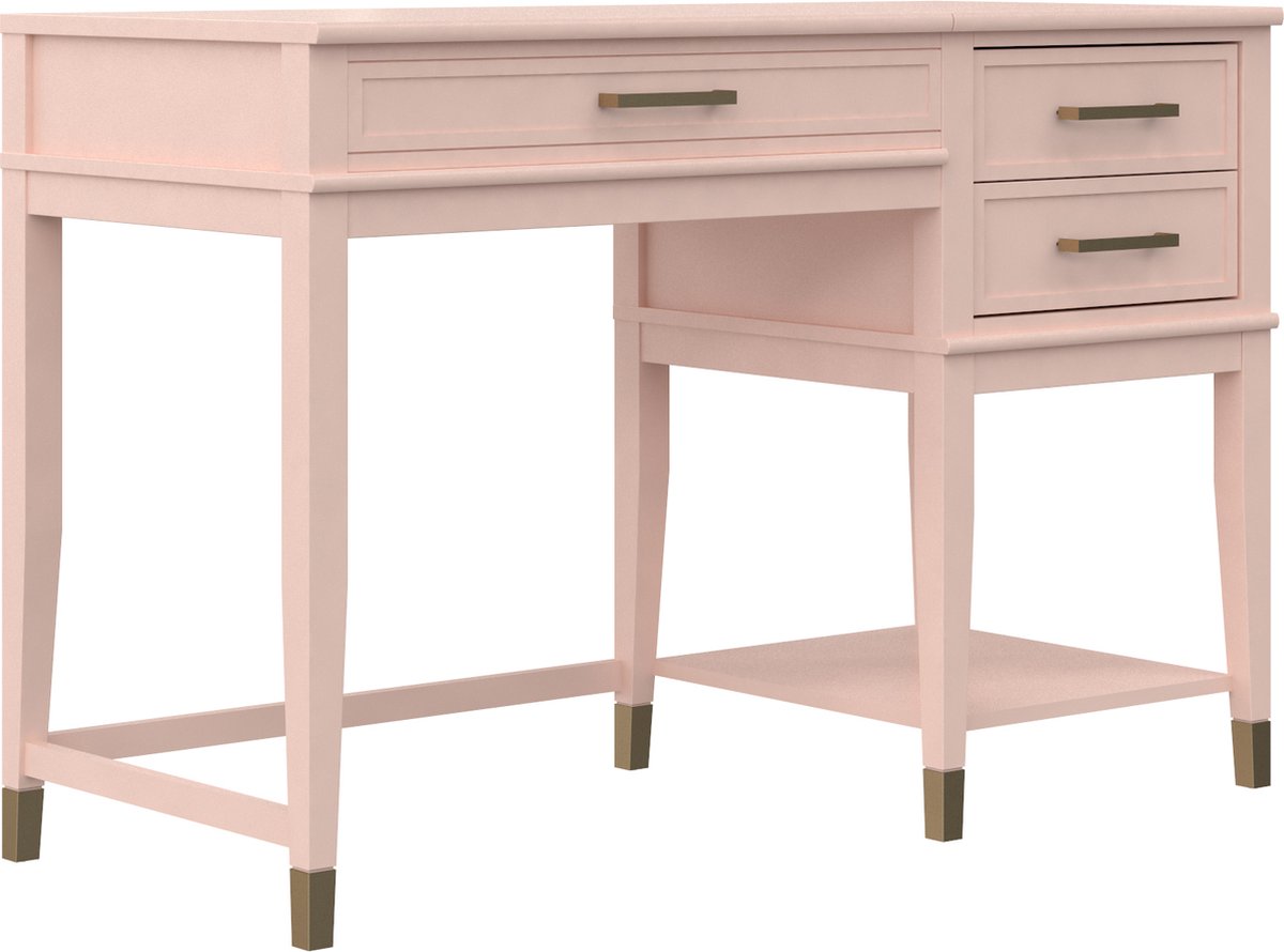 Westerleigh - Bureau met liftblad in MDF roze (77 x 115 x 49 cm)