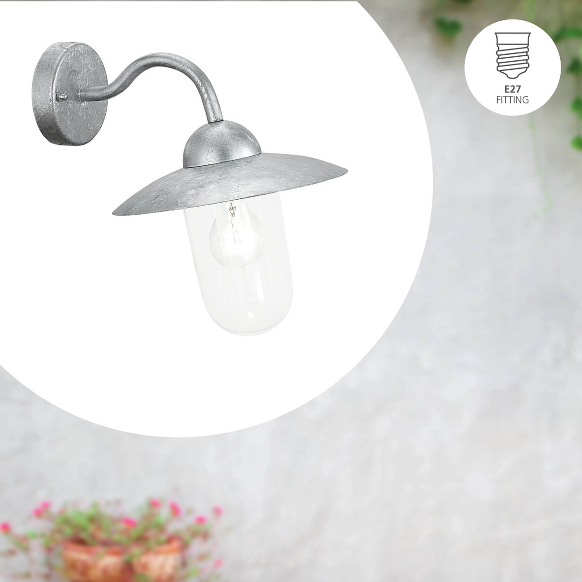 EGLO Milton buitenwandlamp Grijs E27 31 cm