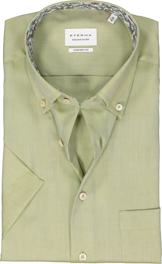 ETERNA comfort fit overhemd korte mouw - Oxford - groen (contrast) - Strijkvrij - Boordmaat: