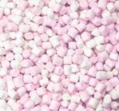 minispekjes roze-wit 500 gram geboortesnoep mini marshmallows babyshower kraamfeest