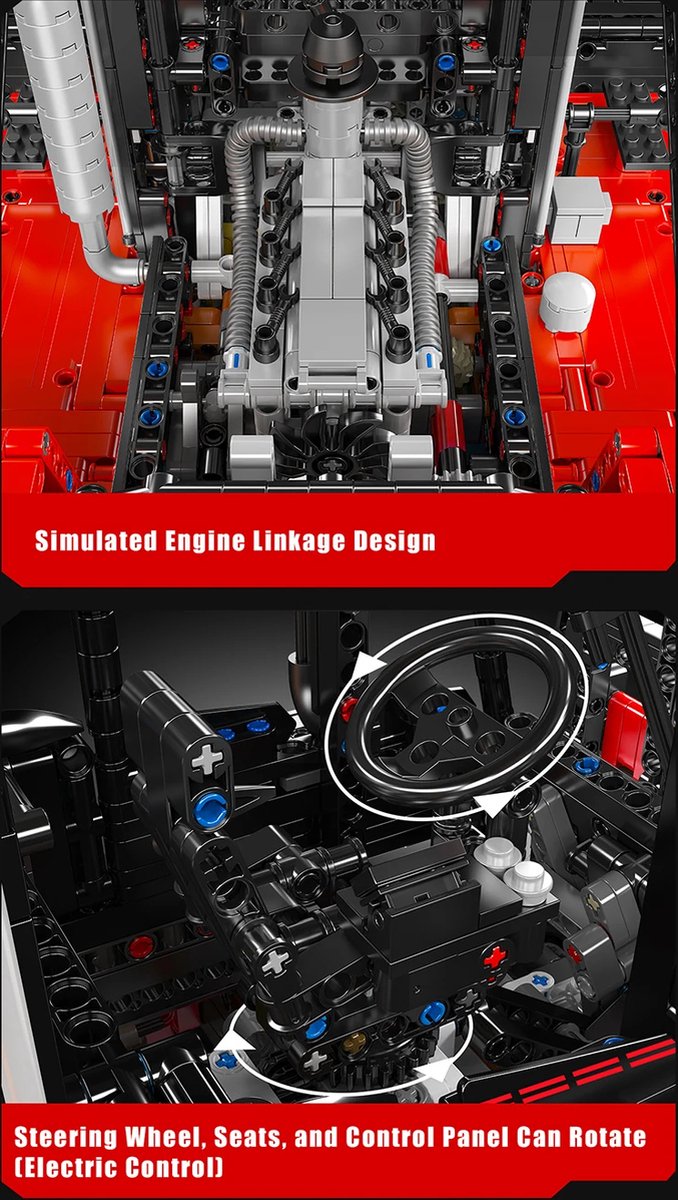 Mould King 17045 Technic Blocs de Construction de Chariot Élévateur Télécommandé Robuste Jouet de Chariot Élévateur avec Moteur Convient aux Adultes de 14 Ans et Plus (4579 Pièces