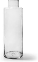 Jodeco Bloemenvaas Willem - helder transparant - glas - D11,5 x H26 cm - fles vorm vaas