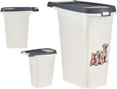 Gondol huisdieren voedsel/voercontainer - voorraad box - kunststof - 10 liter - strooibus dispenser - katten/honden en meer