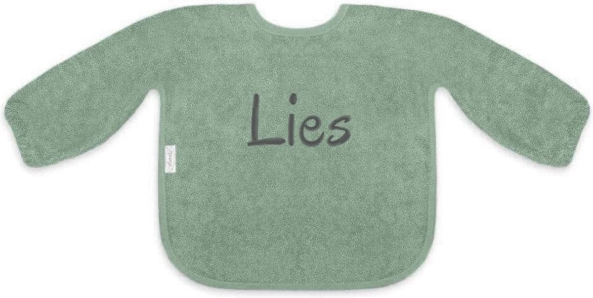 Goedkoopste Mouwslab Stone green met naam | geborduurd | gepersonaliseerd