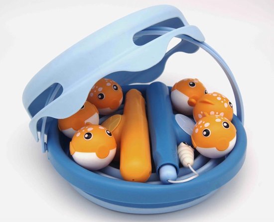 Foto: Visspel fishing game compact visspel reisspeelgoed emmer zeef hengels vissen met geluid vakantie
