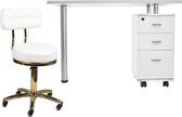 Table de manucure INCL. chaise de travail - table de manucure - tabouret de salon - chaise de travail - styliste d'ongles
