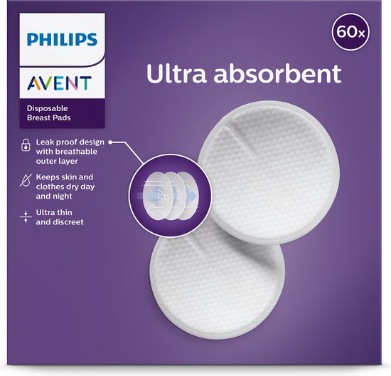 Coussinets d'allaitement jetables Philips Avent - 60 pièces