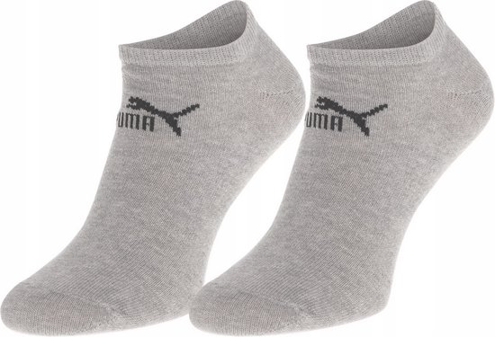 Puma - Unisex - Maat 35 - 38 cm - Korte Sokken voor Heren/Dames - Sport - Sneaker - ( 3 - pack ) Grijs