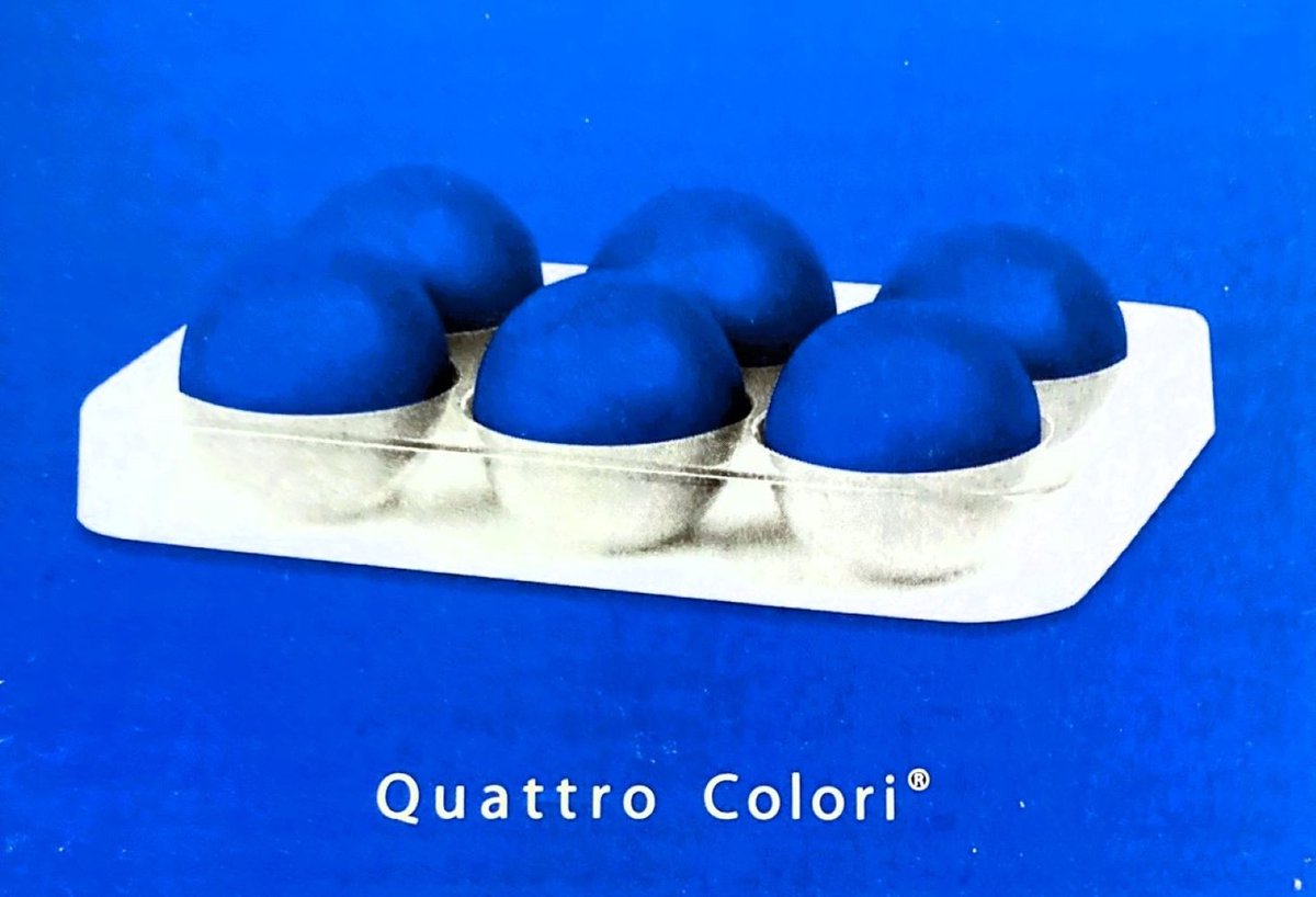 Quattro Colori - magneten bolvorm - 6 stuk - blauw