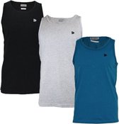 3-Pack Donnay Muscle shirt (589006) - Tanktop - Heren - Black/Grey-marl/Petrol (627) - maat 4XL