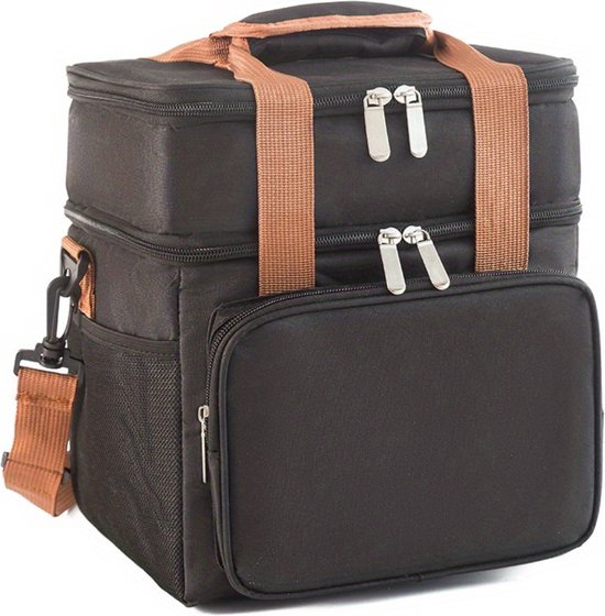 Livano Panier pique-nique - Paniers pique-nique - Piknik - Pick Nick - Sac pique-nique - Panier - Boîte à lunch - Été - Zwart