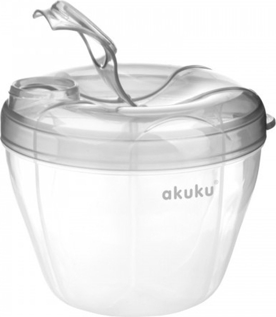 Goedkoopste Akuku Melkpoeder Dispenser Voor 4 voedingen - Poedertoren - Babymelkpoeder bakje - grijs