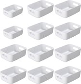 12 stuks opbergdozen met handgrepen voor keuken, kantoor, kast, badkamer en speelgoed (wit) storage basket