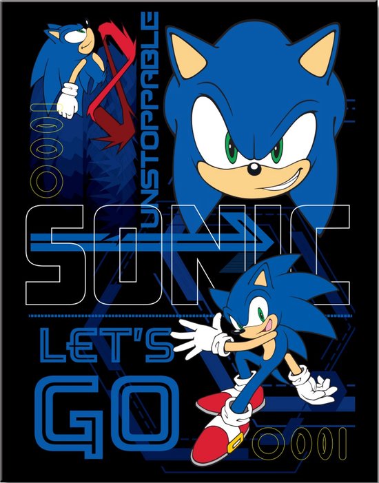 Sonic Let's Go Metalen wandbord 31,5 x 40,5 cm.