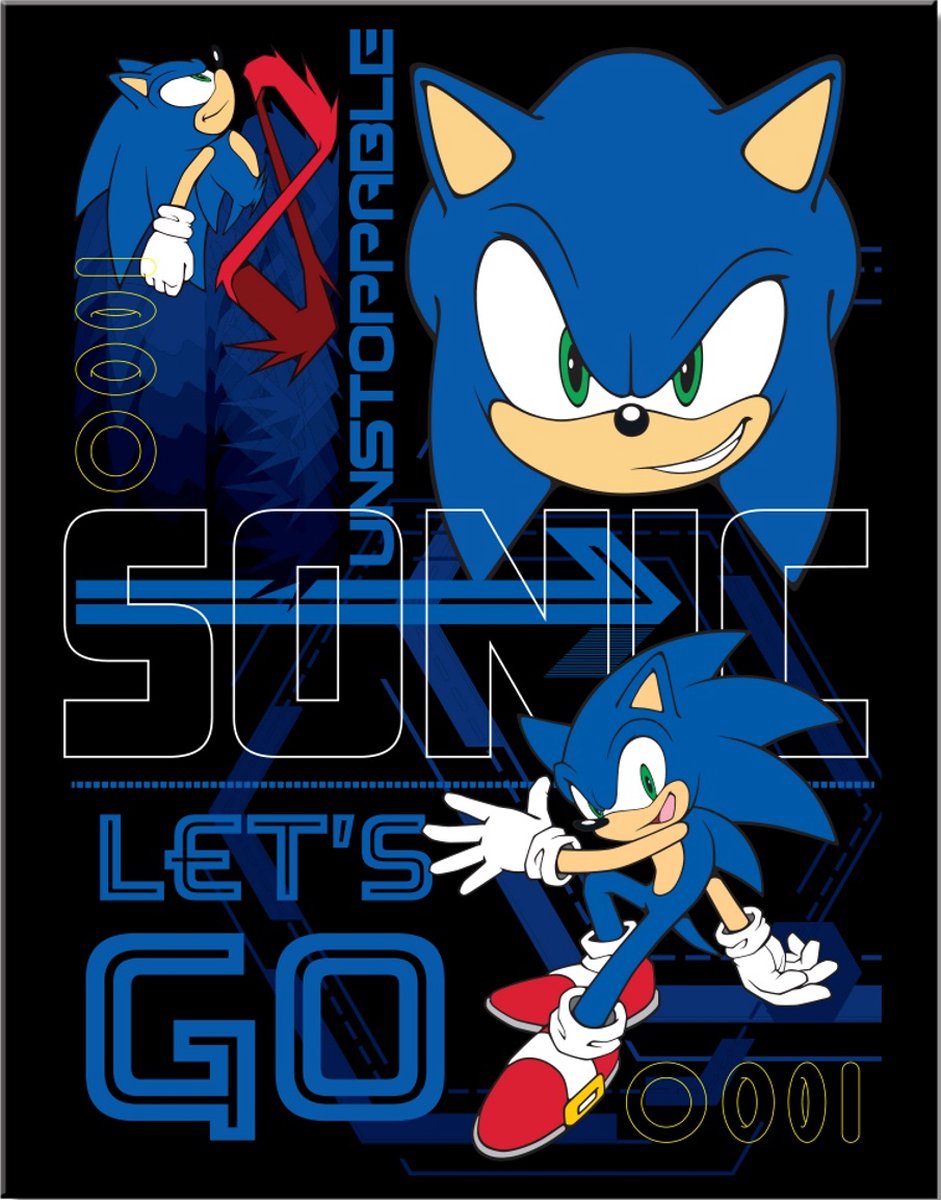 Desperate Enterprises Sonic Let's Go Metalen wandbord 31,5 x 40,5 cm. meerkleurig