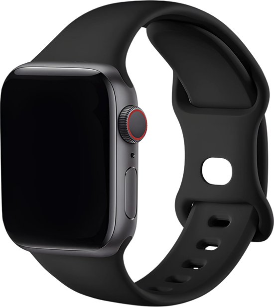 Innerlight® Sport - Zwart - 42/44/45/49mm - M/L - Siliconen bandje geschikt voor Apple Watch - Geschikt als Apple watch bandje voor Series 1/2/3/4/5/6/SE/7/8/9/Ultra