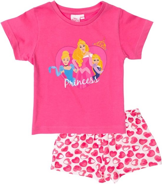 Princess pyjama - Disney Prinsessen shortama - lichtroze