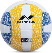 Nivia Klassieke rubberen volleybal | Kleur: veelkleurig | Maat: 4 | Materiaal: rubber | Ideaal voor training/wedstrijd | 32 panelen | Handgestikte constructie | Blaasbutyl | Geschikt voor: alle binnenoppervlakken
