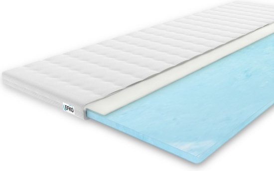 EFKO - Koudschuim topper matras 180x200 cm - Luxe wasbare hoes - voor een betere slaap en rug ondersteuning