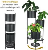Metalen bloemenstandaard, zwart, opvouwbare plantenstandaard met 6 niveaus, 80 cm, bloempot, hoog als bloementrap, outdoor, bloemenrek of decoratie woonkamer