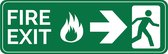5x 200x75mm | Fire Exit sticker arrow right sticker