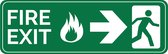 5x 280x105mm | Fire Exit sticker arrow right sticker | Branduitgang naar rechts