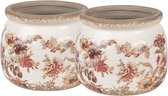 Clayre & Eef Flowerpot set de 2 Rose Beige Céramique