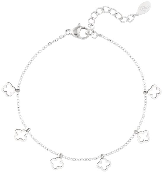 Joy Ibiza - bracelet trèfle - charms trèfles à quatre feuilles - style bohème - acier inoxydable