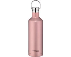 Foto: Traveler bottle thermosfles roze 500 ml roestvrijstalen drinkfles lekvrij ook bij koolzuur thermosfles 12 uur warm 24 uur koud waterfles bpa vrij