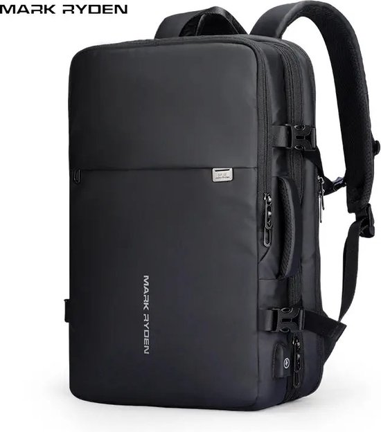 Mark Ryden Grote Reisrugzak - Extension Backpack - 36-55 Liter - Zwart - 1.3KG - Laptop Tas