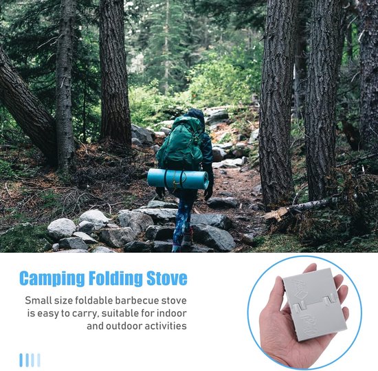 Foldable Thickened Solid Alcohol Fuel Camping Stove - Mini Oven for Solo Camping, Hiking, Picnic, BBQ — afbeelding 4