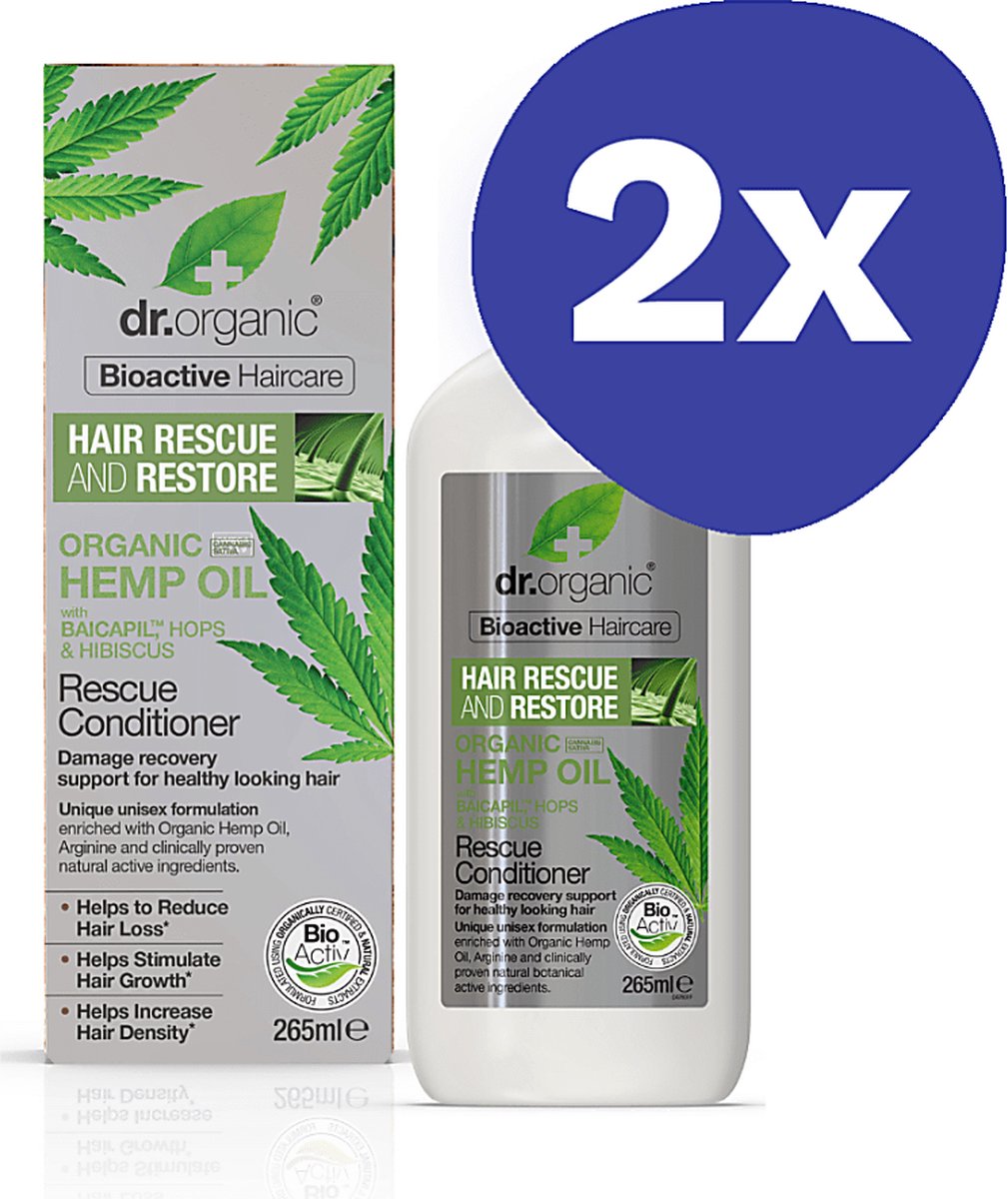 Dr Organic Hennep Olie Rescue Conditioner (2x 265ml)