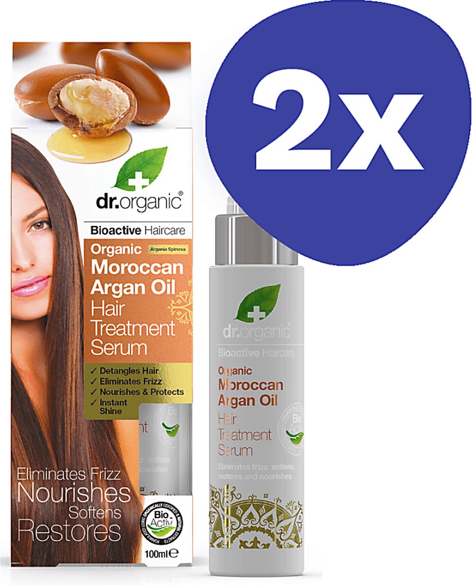 Dr Organic Marokkaanse Argan Olie Haar Serum (2x 100ml)