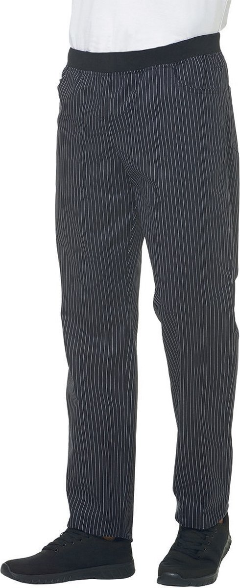 Leiber Herenbroek met elastische tailleband 12/7950/25 Zwart/Wit