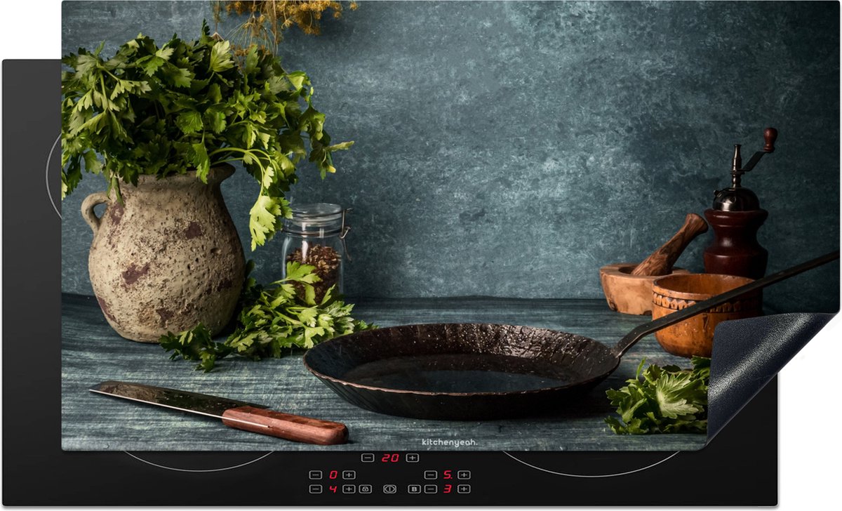 KitchenYeah® Inductie beschermer 95x50 cm - Kruiden - Stilleven - Specerijen - Afdekplaat voor kookplaat - Inductieplaat mat - Beschermingsmat - Beschermplaat - Keuken bescherm decoratie - Afdek kookplaten