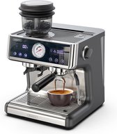 HiBREW H7A Koffiezetapparaat Espressomachine, 20 bar druk, dubbel boilersysteem, 30 niveaus molen, 250 g koffiebonencapaciteit, LCD-aanraakscherm