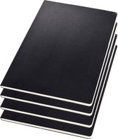 4x Sigel Schrijfblok Conceptum A5 zwart 5mm ruit softcover. 120 pagina's 80 grams chamoiskleurig papier