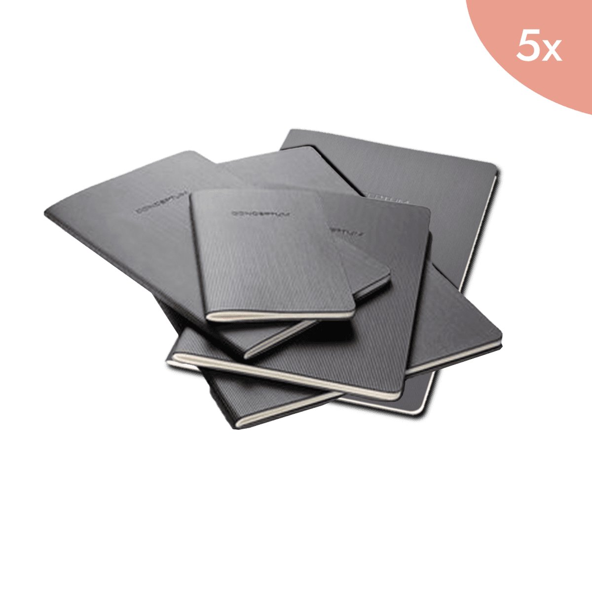 5x Sigel Notitieboekje Conceptum A4 zwart 5mm ruit softcover. 64 pagina's 80 grams chamoiskleurig papier