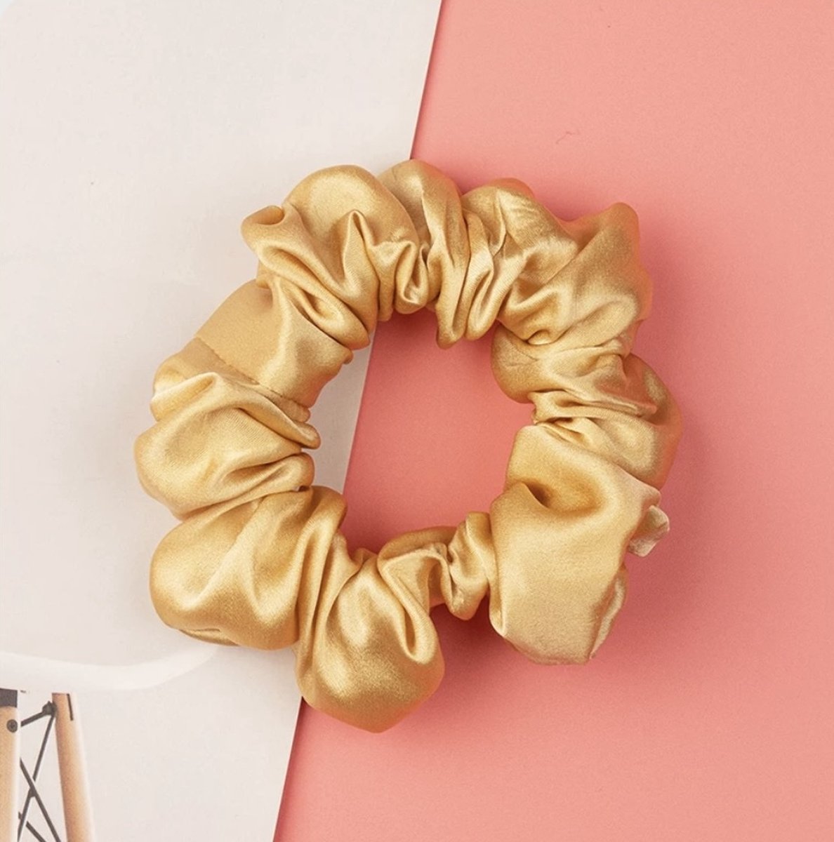 Linnen & Silk Zijden Scrunchie OEKO-TEX Standard 100 19 Momme 100% 6A Pure Silk Casual Scrunchie 3.5CM M - Satin Champagne