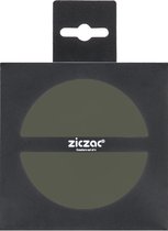 ZICZAC - Glasonderzetter TOGO - SET/12 - Kunstleder - dubbelzijdig, makkelijk schoon te maken, antislip - Rond - Dia 10 cm - Grijs