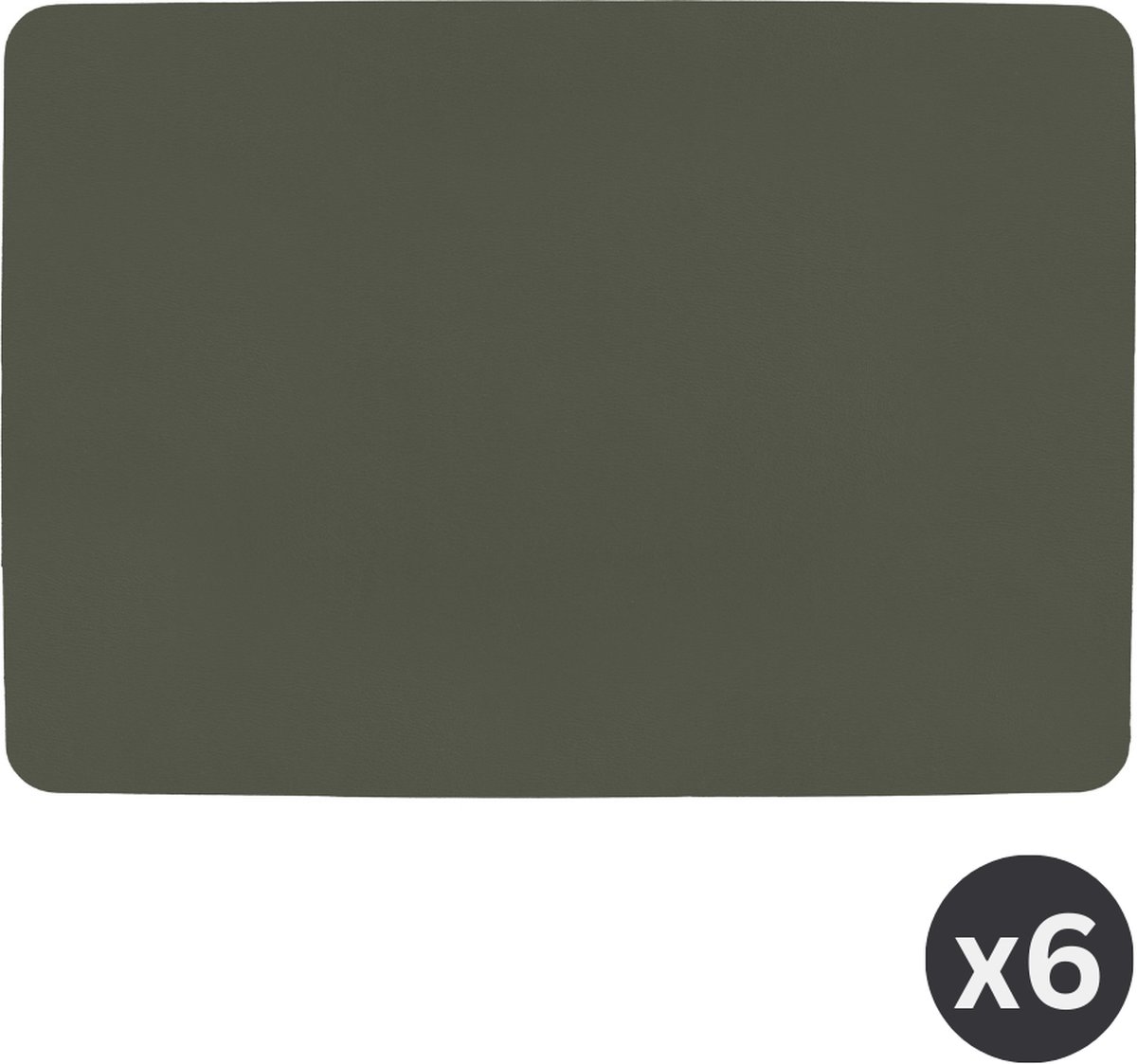 ZICZAC - Placemat TOGO - SET/6 - Dubbelzijdig - Kunstleer - 33x45 cm, grijs
