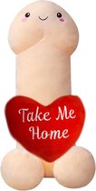 Penis met Hart "Take Me Home" Pluche Knuffel 30 cm {Piemel knuffel van de Kermis - Extra zacht - Vrijgezellenfeest - Bachelor Party - Dick Plush Toy - Lul Pik Cock}